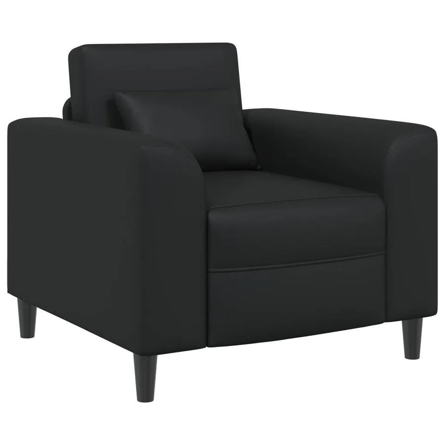Fauteuil Noir Simili cuir - 2