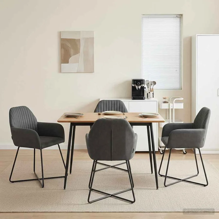 Chaises de salle à manger 4 pcs Velours Gris foncé