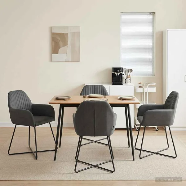 Chaises de salle à manger 4 pcs Velours Gris foncé