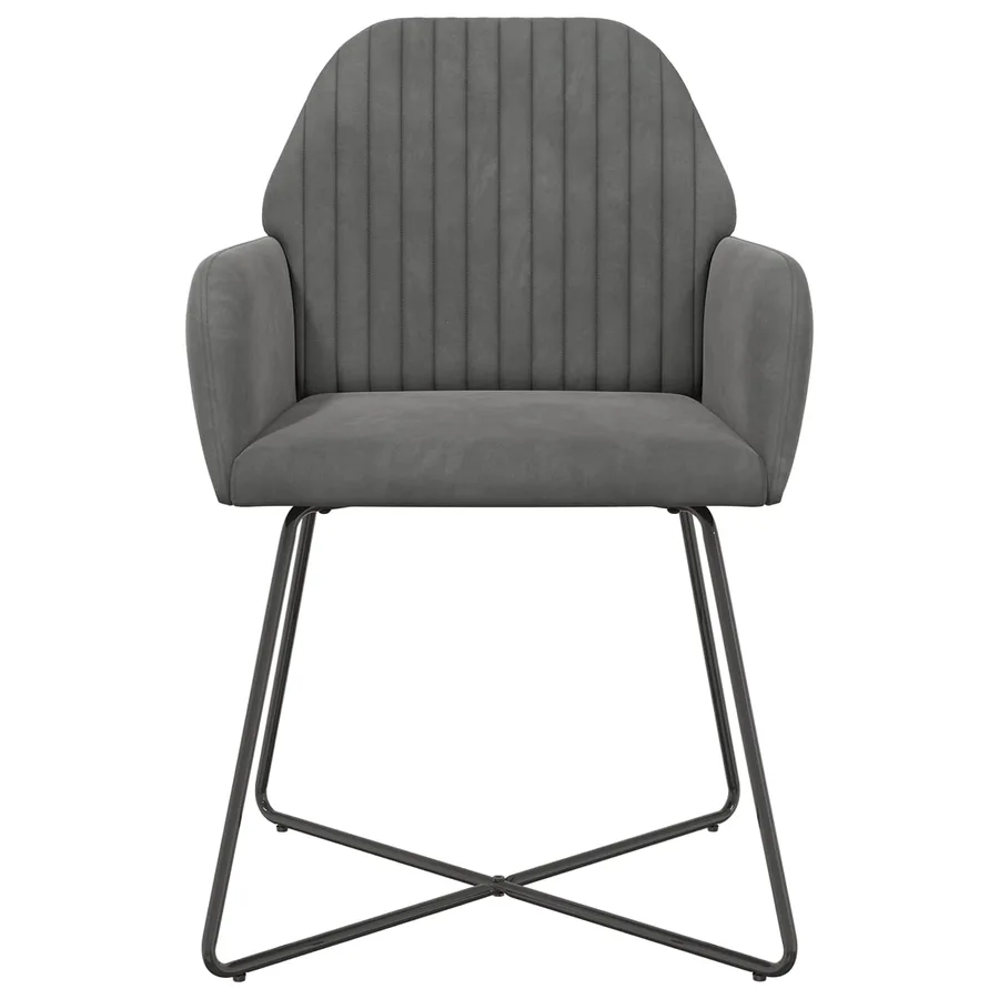 Chaises de salle à manger 4 pcs Velours Gris foncé - 3