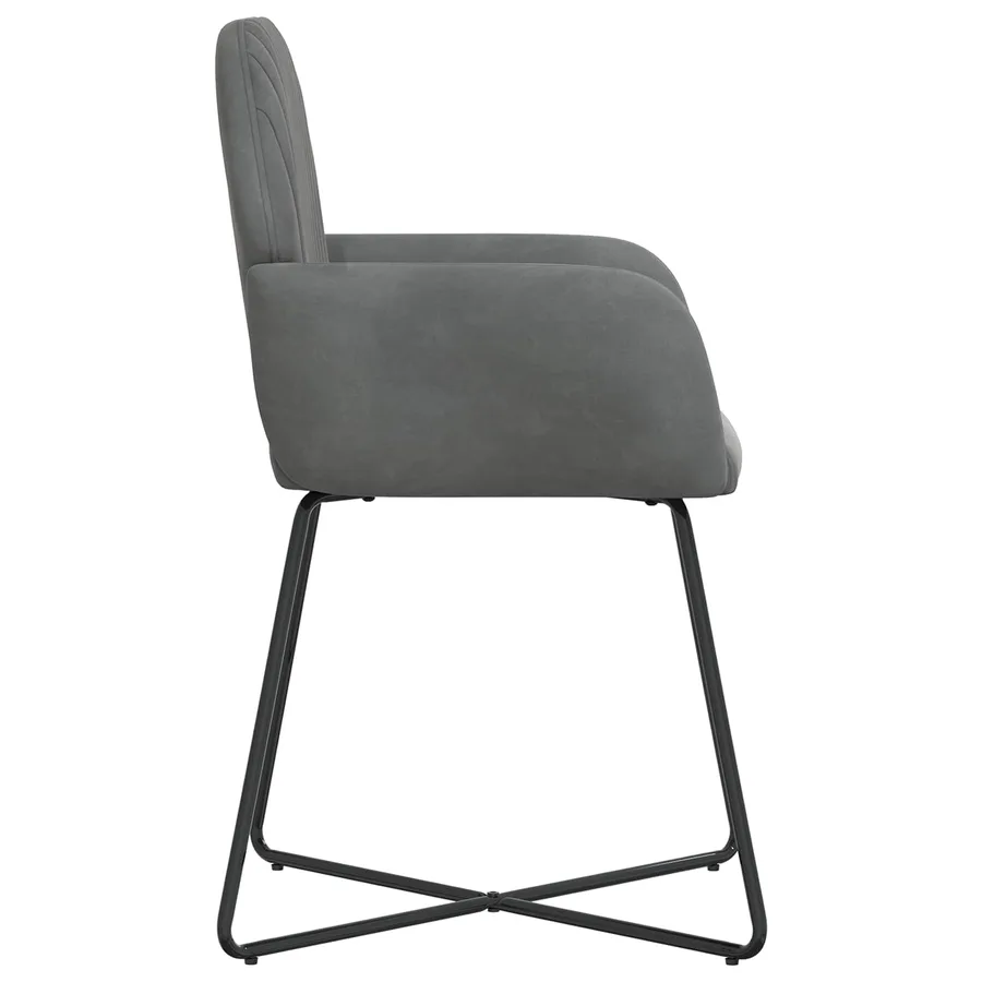 Chaises de salle à manger 4 pcs Velours Gris foncé - 4