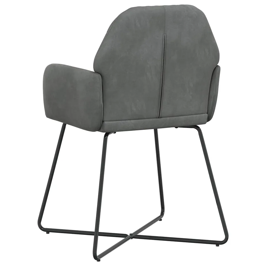 Chaises de salle à manger 4 pcs Velours Gris foncé - 5