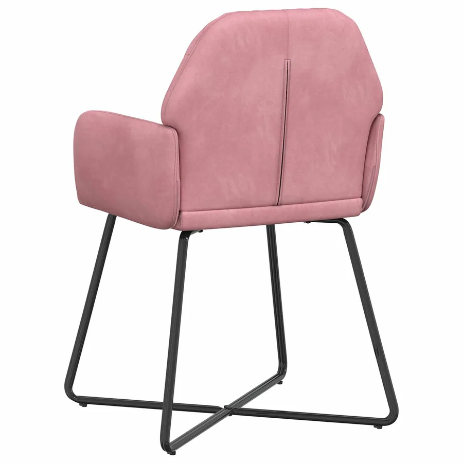 Chaises de salle à manger 4 pcs Velours Rose 55 x 50 x 84 cm - 5