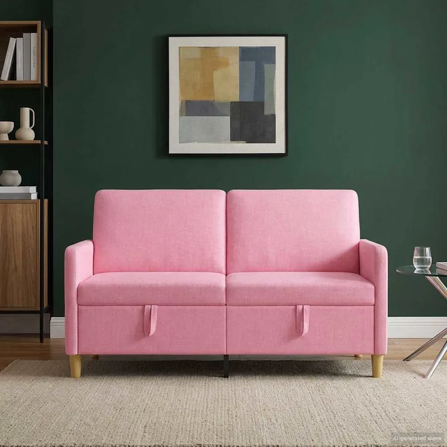 Sofa avec rangement Rose 152 x 78 x 87 cm Polyester - 3