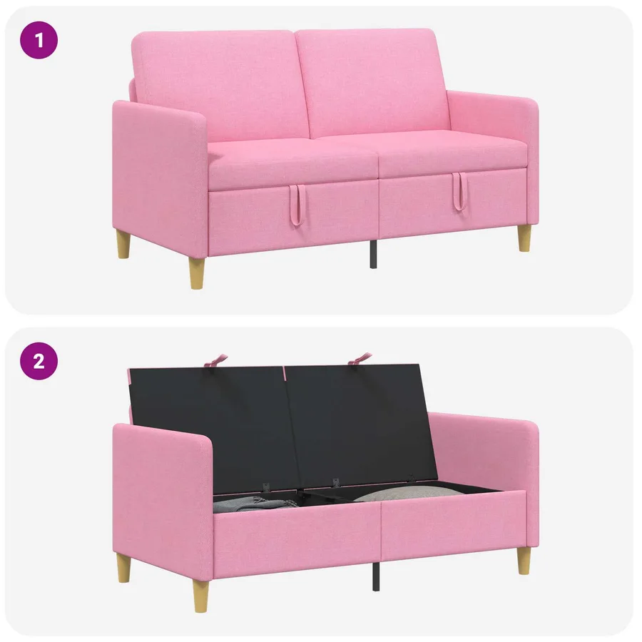 Sofa avec rangement Rose 152 x 78 x 87 cm Polyester - 6