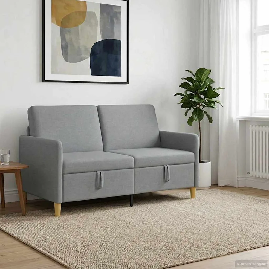 Sofa avec rangement Gris clair 152 x 78 x 87 cm Polyester