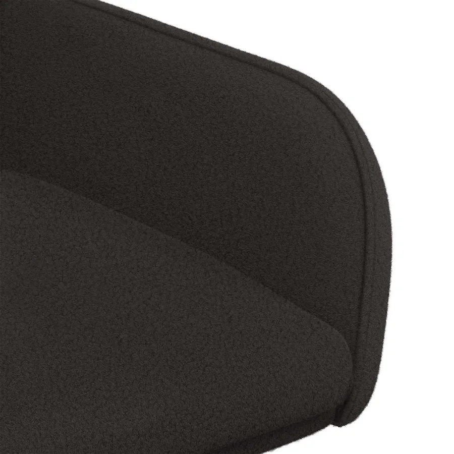 Chaises de salle à manger 2 pcs Bouclé Noir 59 x 57 x 85 cm - 6