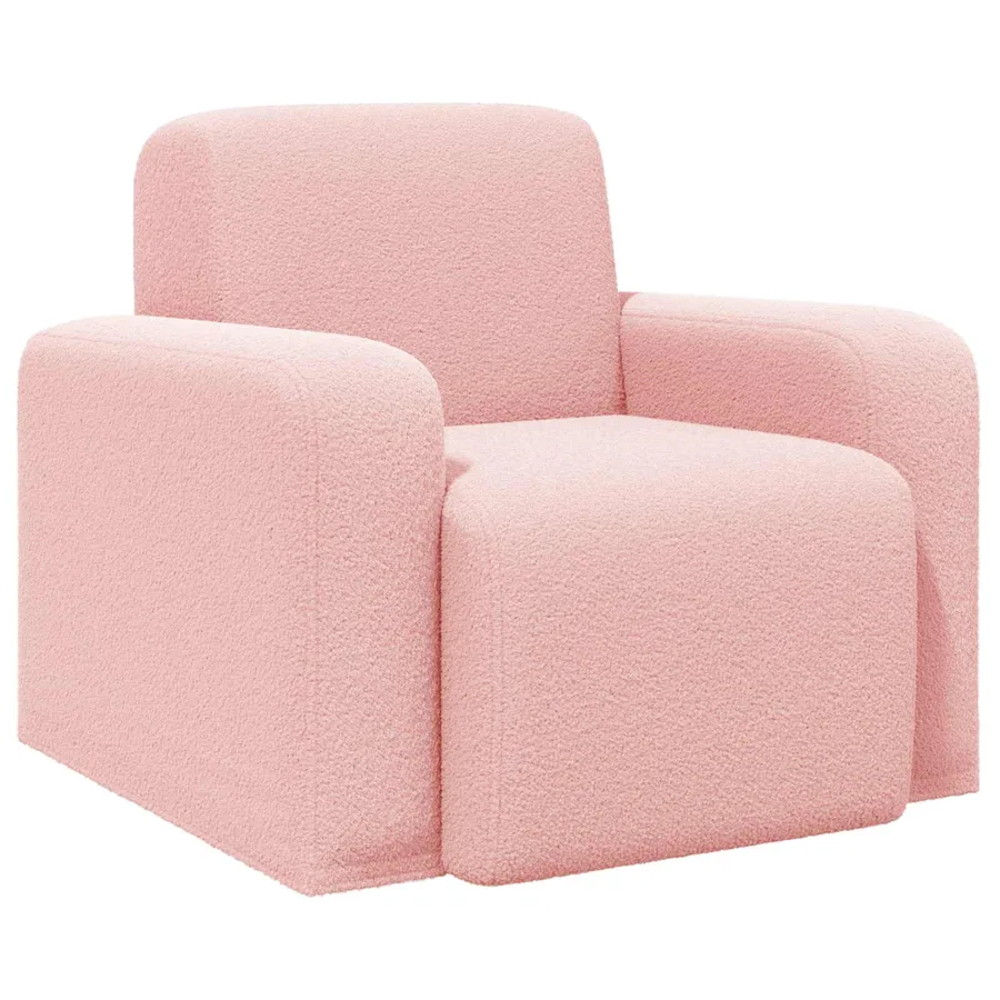 Fauteuil Rose Bouclé - 2