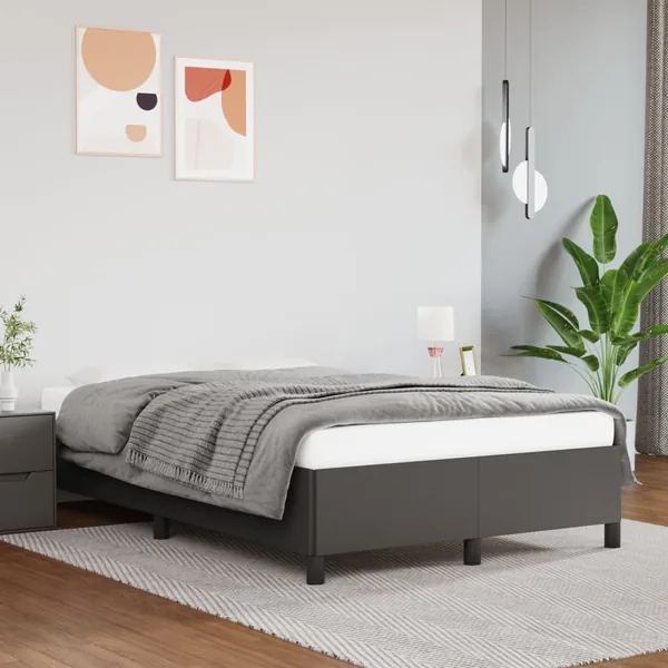 Cadre de lit sans matelas gris 120x200 cm similicuir