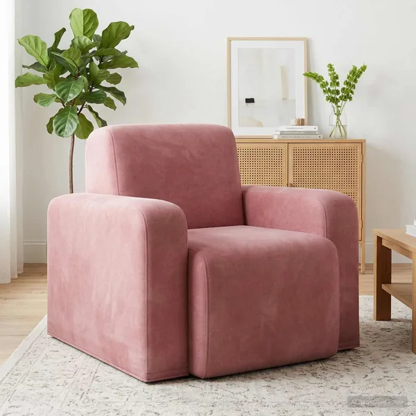 Fauteuil Rose Velours