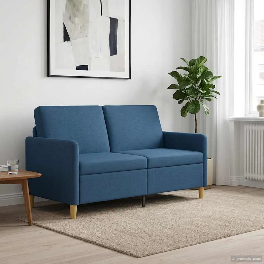 Sofa avec rangement Bleu 152 x 78 x 87 cm Polyester - 3