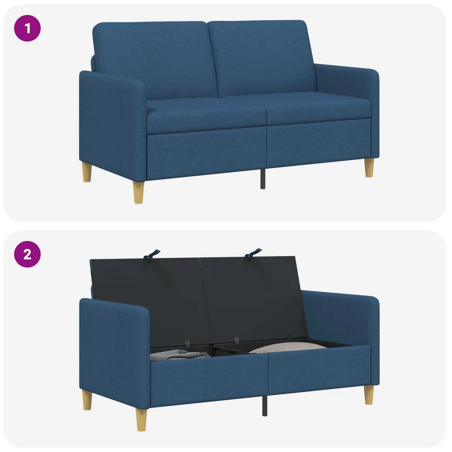 Sofa avec rangement Bleu 152 x 78 x 87 cm Polyester - 6