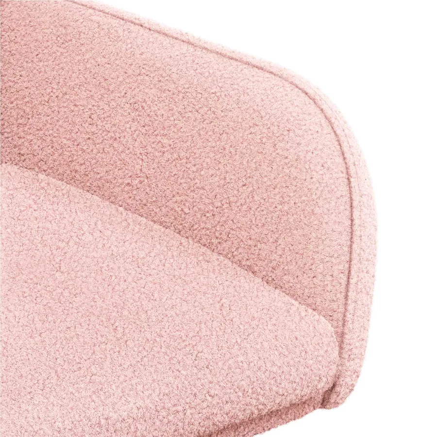 Chaises de salle à manger 4 pcs Bouclé Rose 59 x 57 x 85 cm - 6