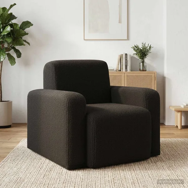 Fauteuil Noir Bouclé
