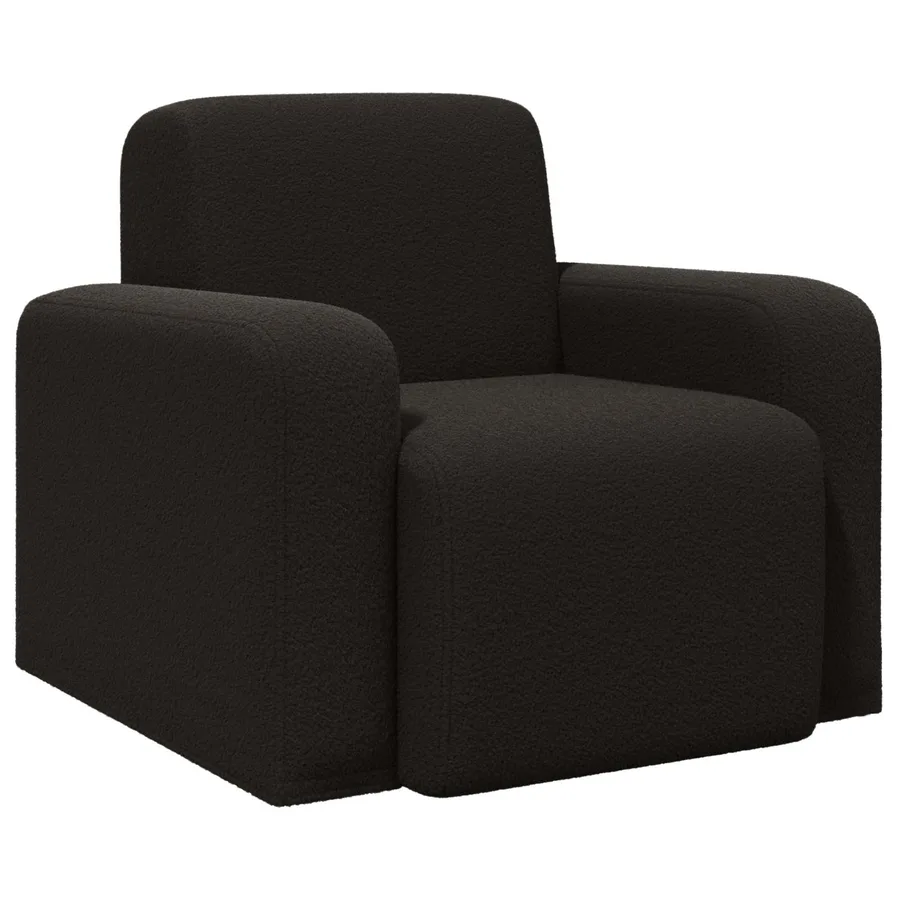 Fauteuil Noir Bouclé - 2