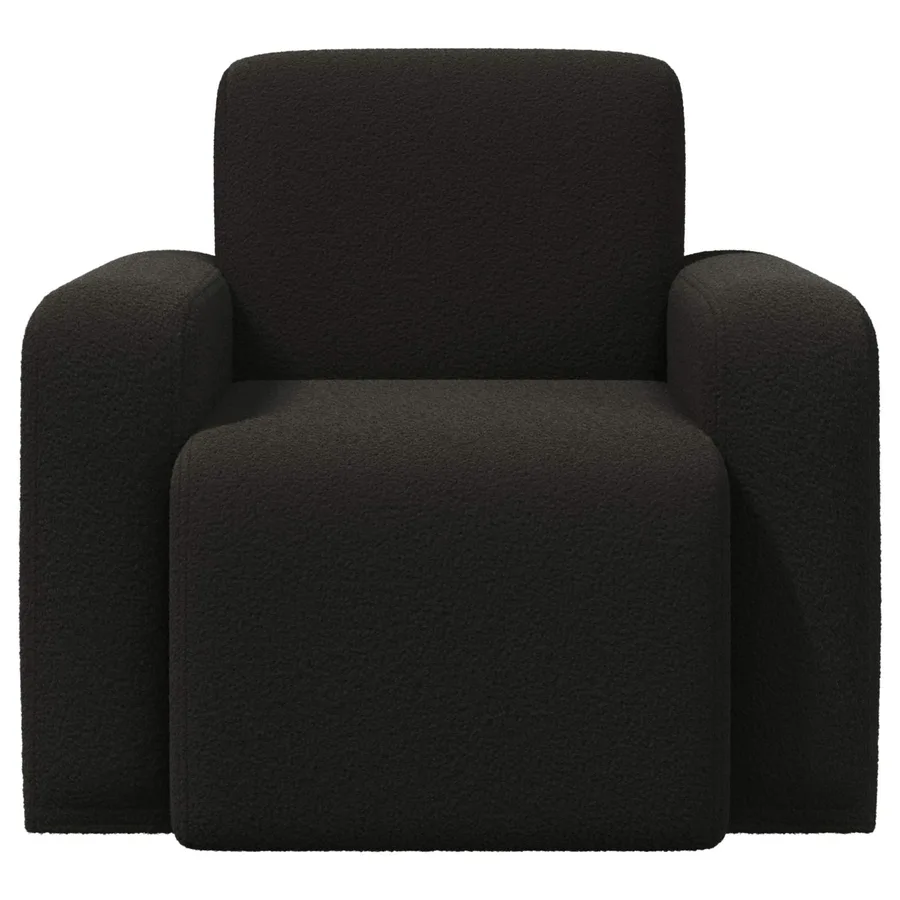 Fauteuil Noir Bouclé - 3