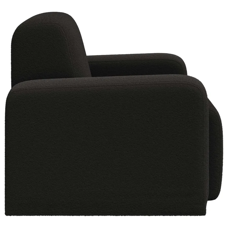 Fauteuil Noir Bouclé - 4
