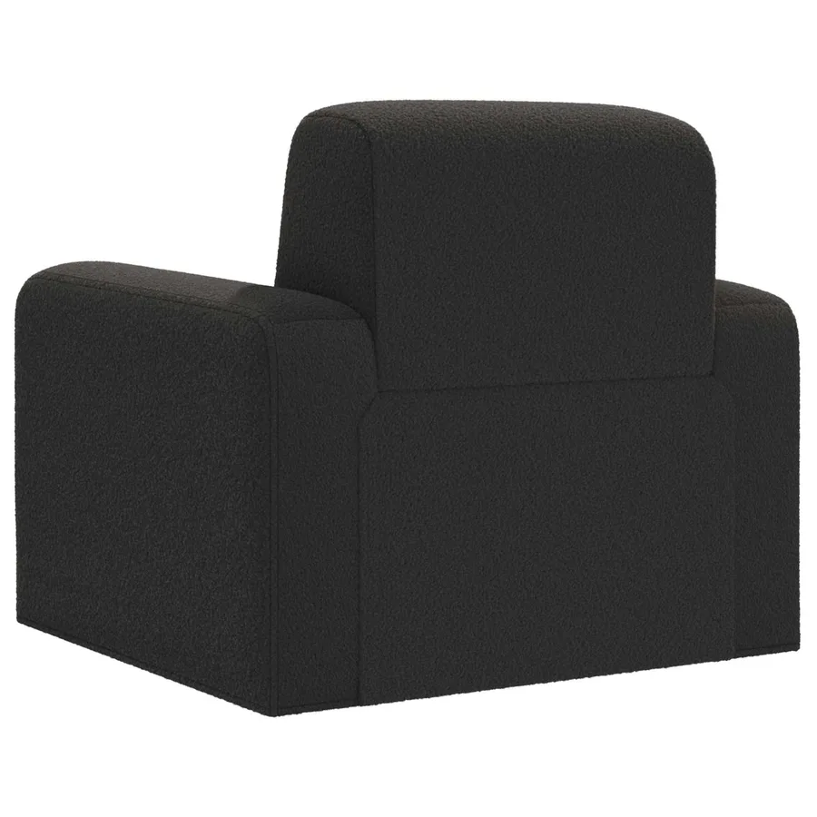 Fauteuil Noir Bouclé - 5