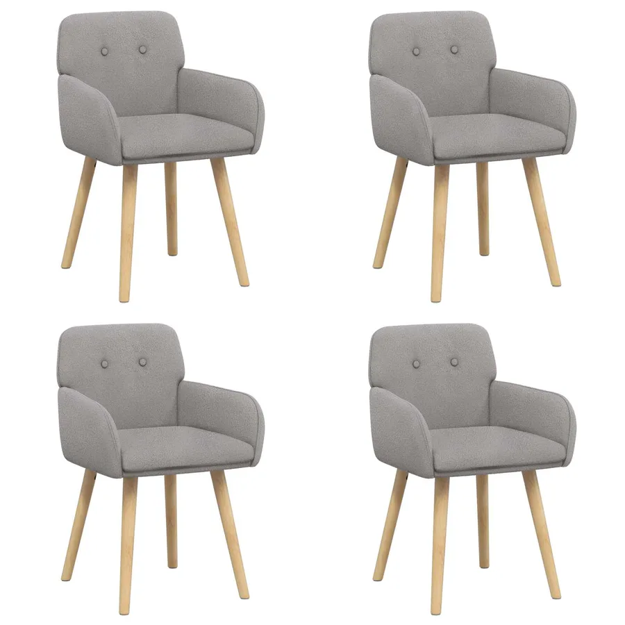 Chaises de salle à manger 4 pcs Bouclé Gris clair - 2
