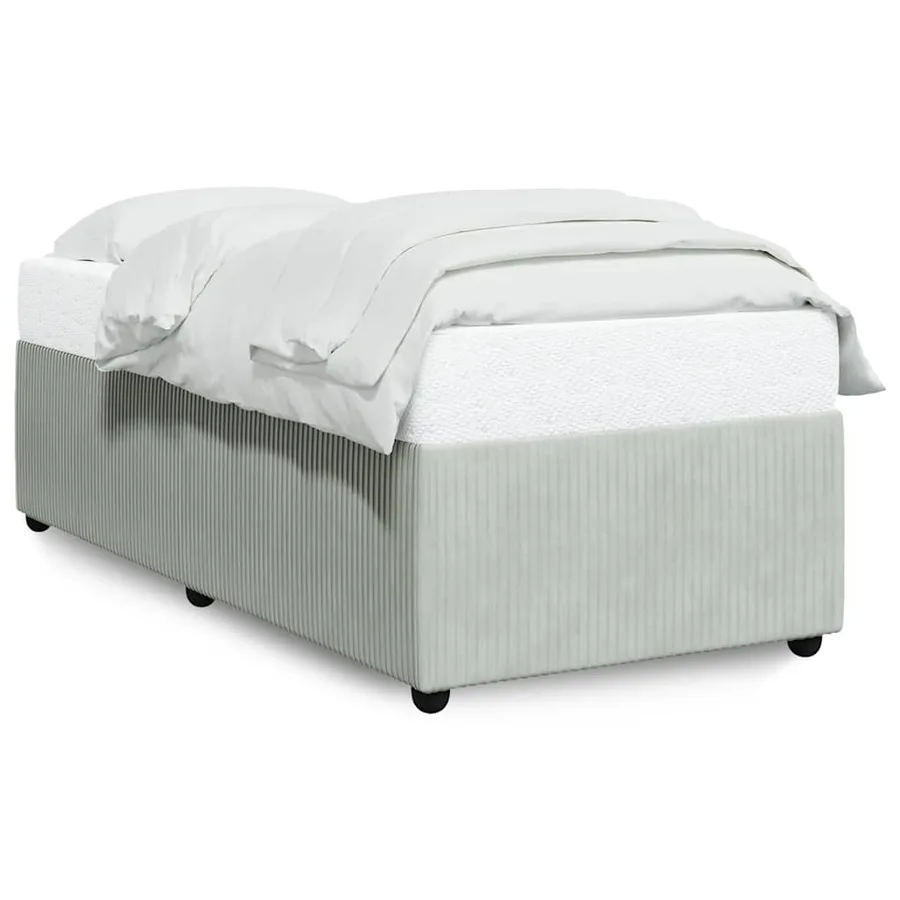 Cadre de lit sans matelas gris clair 1 place et demie velours - 2