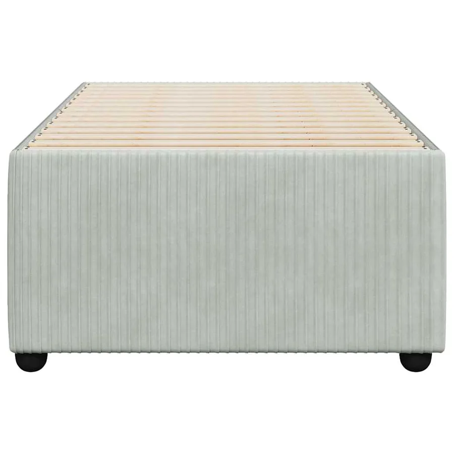 Cadre de lit sans matelas gris clair 1 place et demie velours - 4
