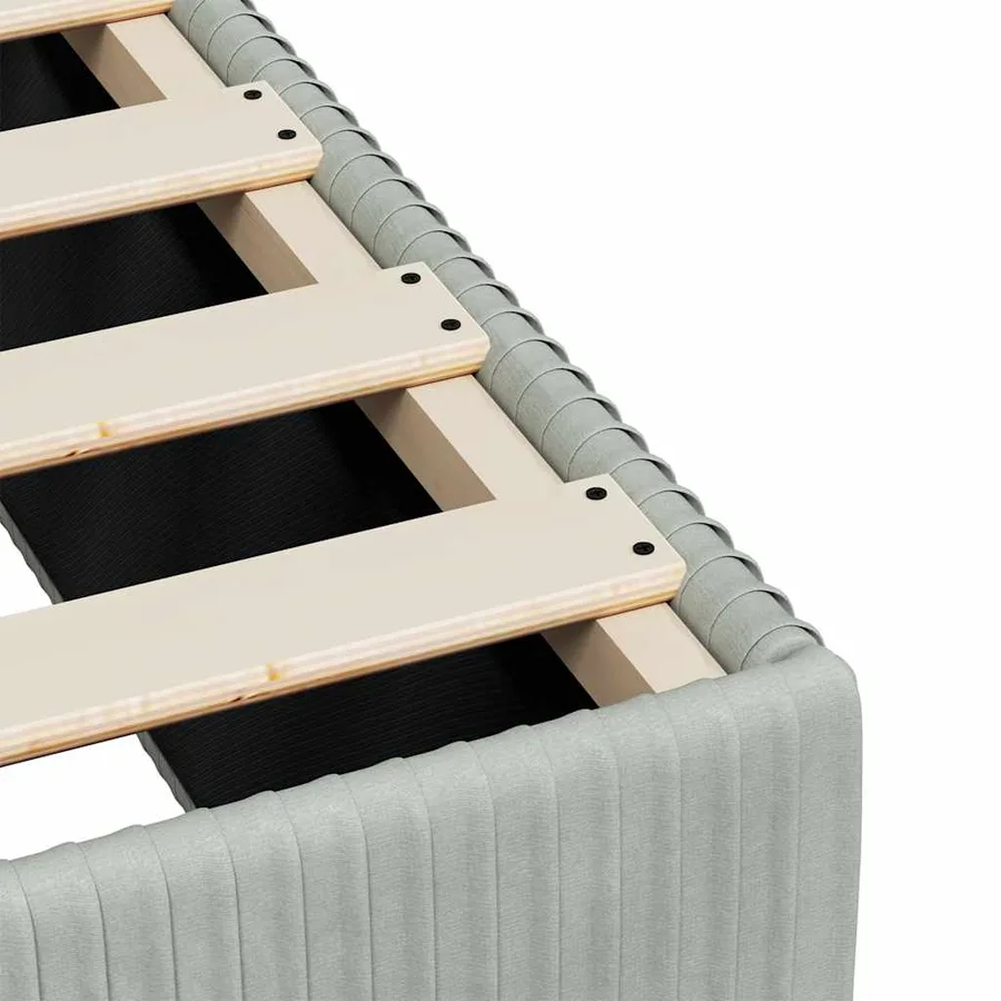 Cadre de lit sans matelas gris clair 1 place et demie velours - 7