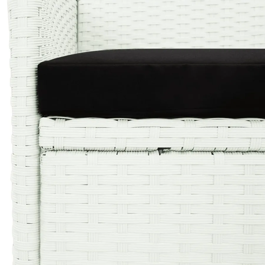 Ensemble à manger de jardin et coussins 5 pcs blanc poly rotin - 6