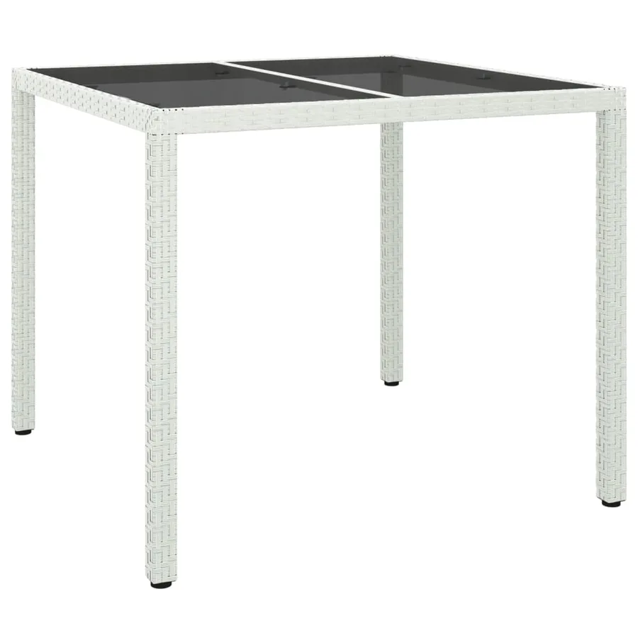 Ensemble à manger de jardin et coussins 5 pcs blanc poly rotin - 7