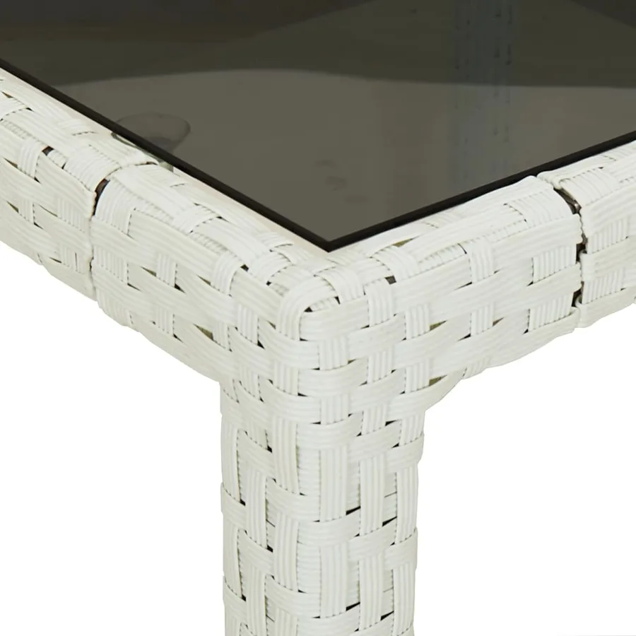 Ensemble à manger de jardin et coussins 5 pcs blanc poly rotin - 8