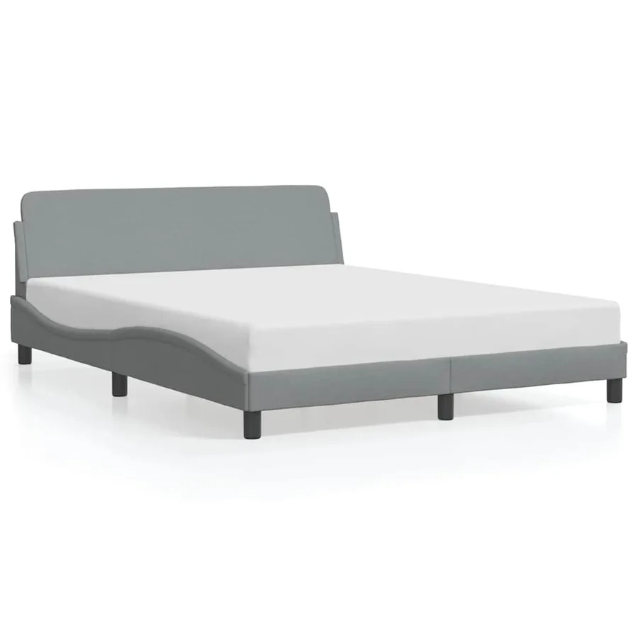 Cadre de lit Dover gris clair 152x203 cm tissu - 2