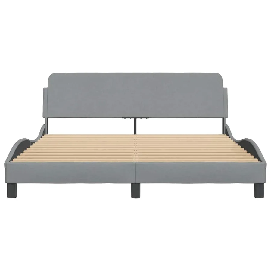 Cadre de lit Dover gris clair 152x203 cm tissu - 4