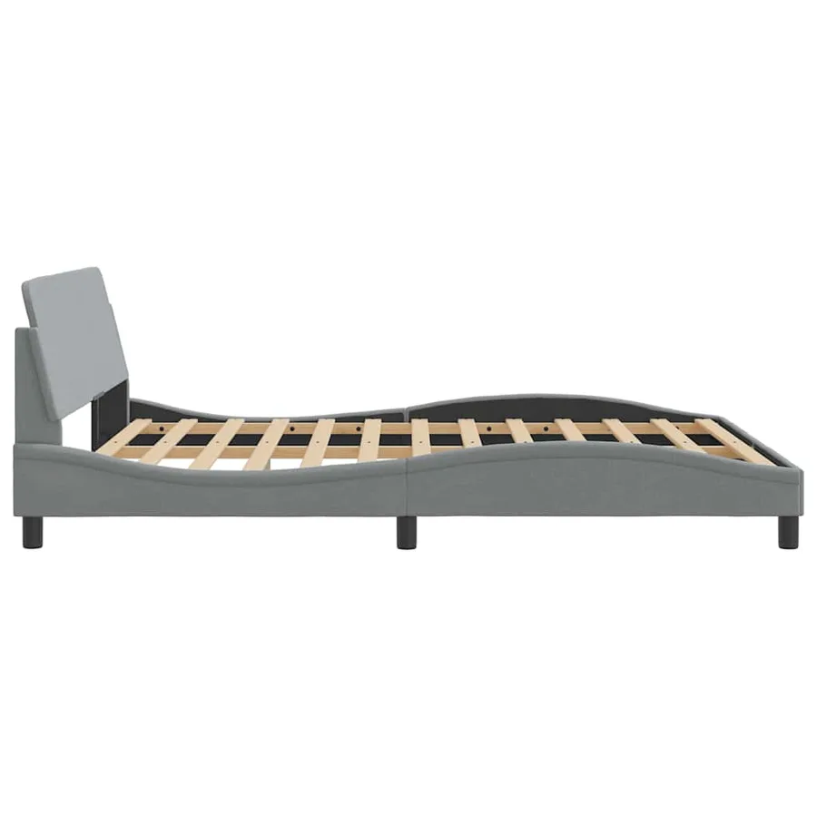 Cadre de lit Dover gris clair 152x203 cm tissu - 5
