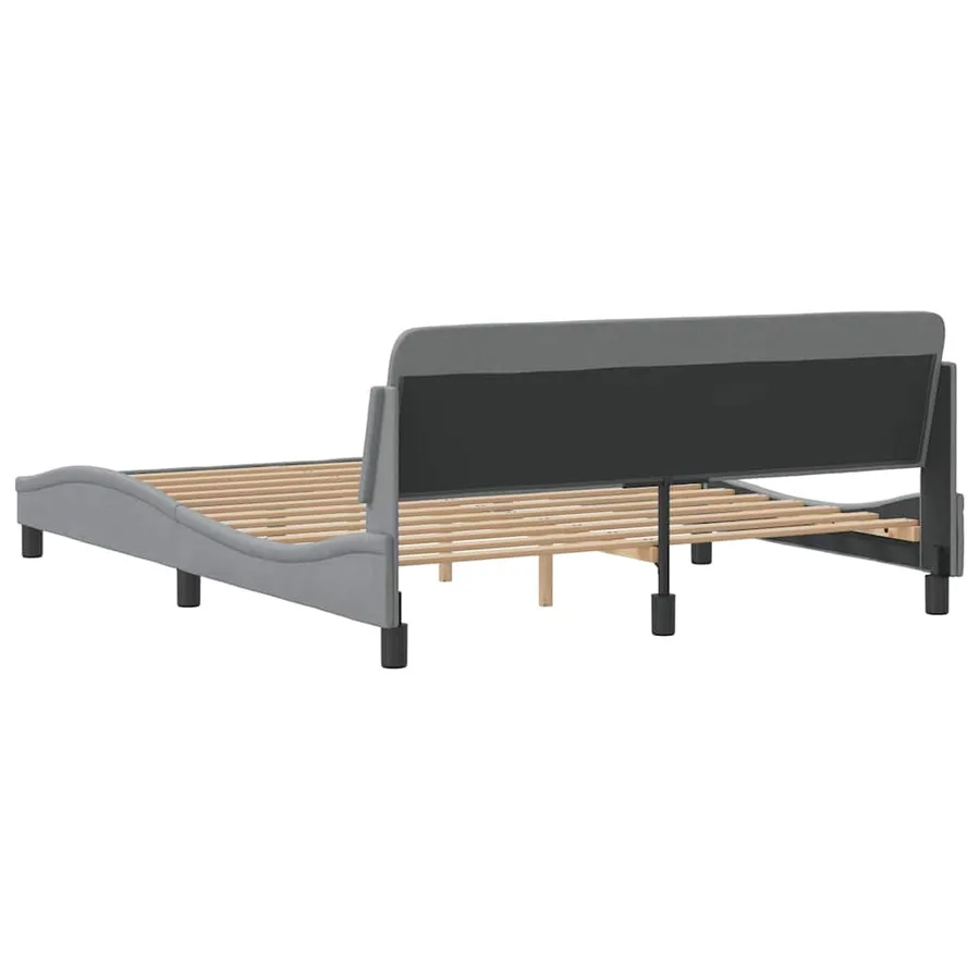 Cadre de lit Dover gris clair 152x203 cm tissu - 6