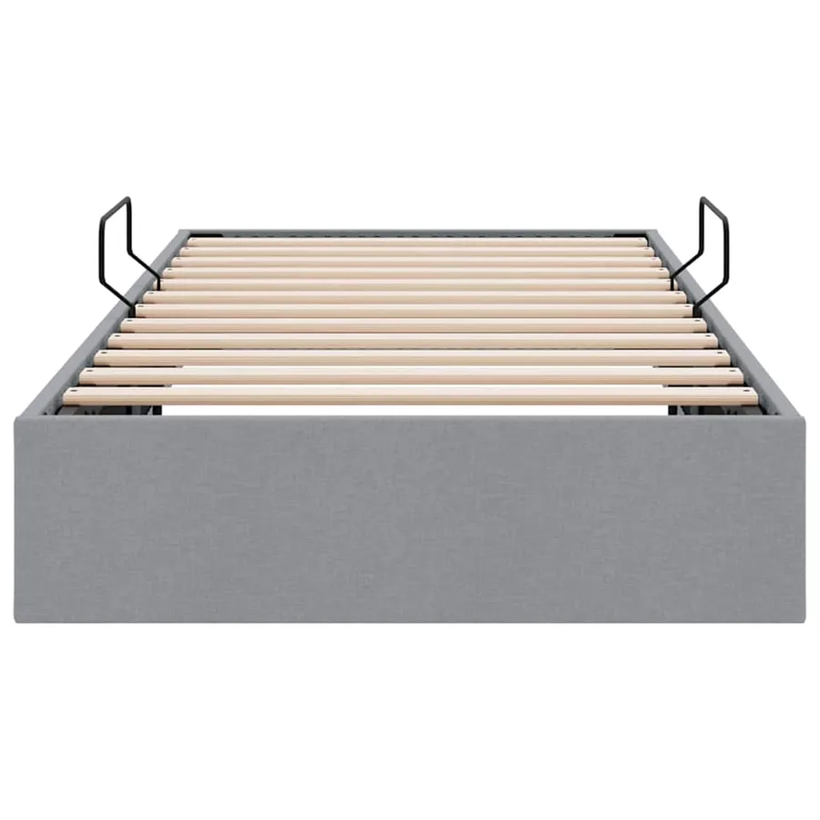Lit de Rangement avec stockage Gris clair 203 x 100 cm Tissu - 7