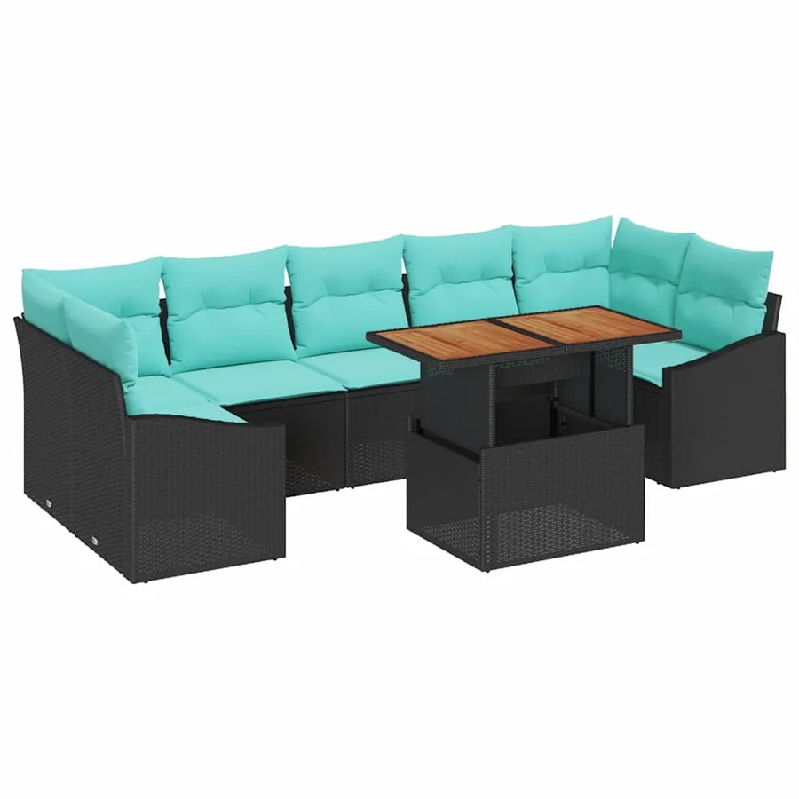 Ensemble de canapé de jardin 8 pc 7-Nombre de places - 2