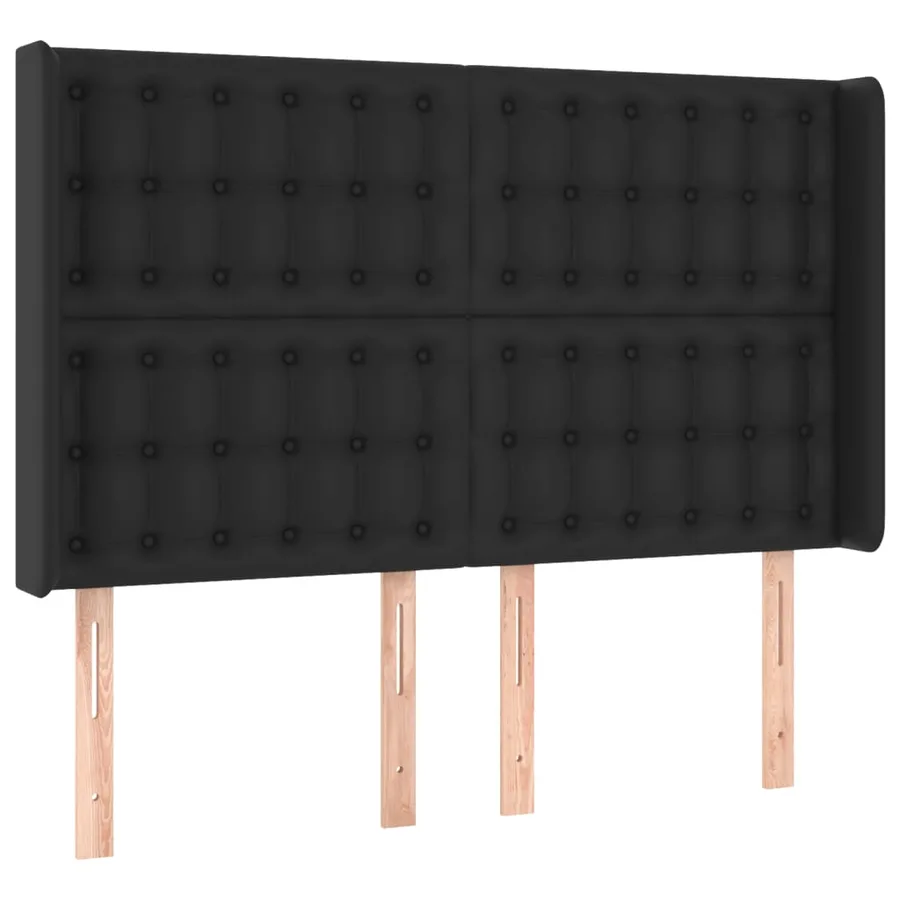 Sommier à lattes de lit matelas LED Noir 140x190cm Similicuir - 7