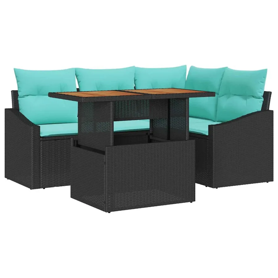 Ensemble de canapé de jardin 5 pc 4-Nombre de places - 2
