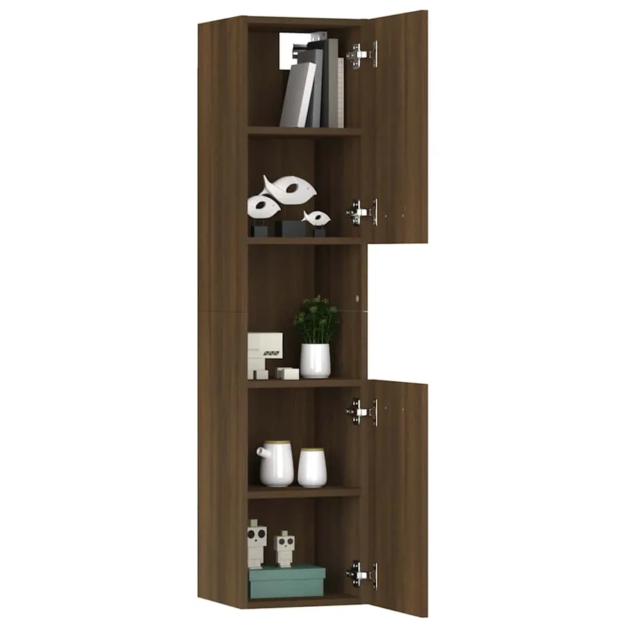 Armoire de bain Chêne marron 30x30x130 cm Bois d'ingénierie - 5