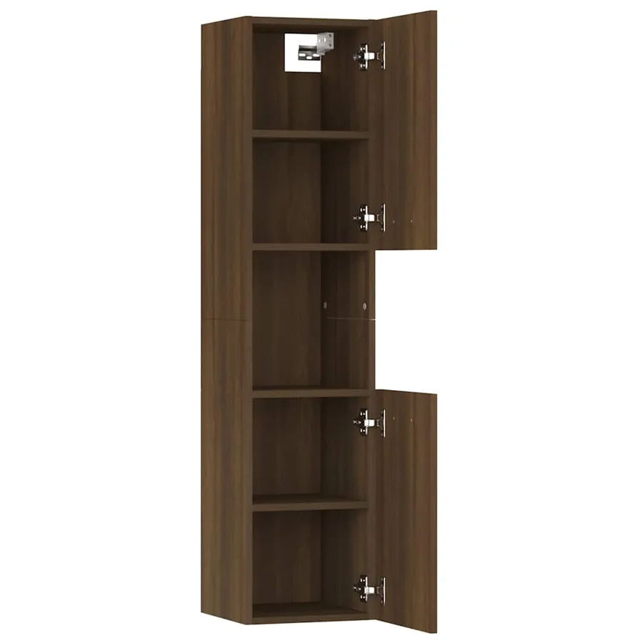 Armoire de bain Chêne marron 30x30x130 cm Bois d'ingénierie - 6