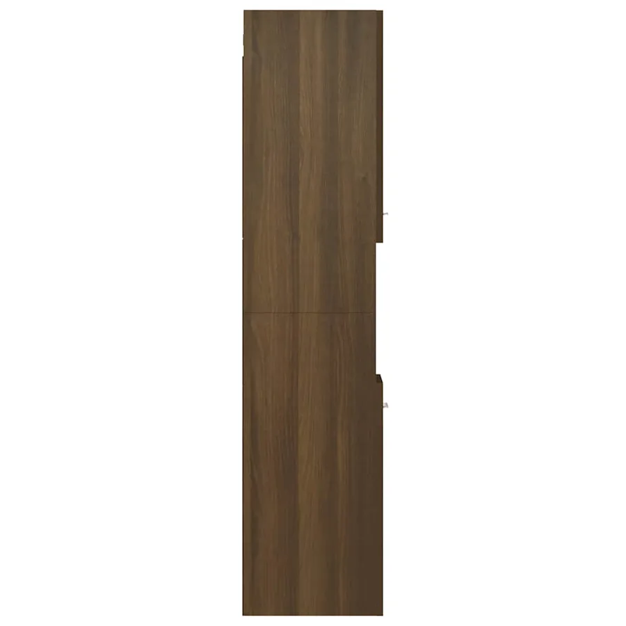 Armoire de bain Chêne marron 30x30x130 cm Bois d'ingénierie - 8