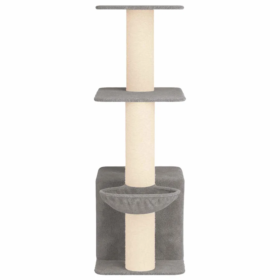 Arbre à chat avec poteaux à griffer en sisal Gris clair 133 cm - 5
