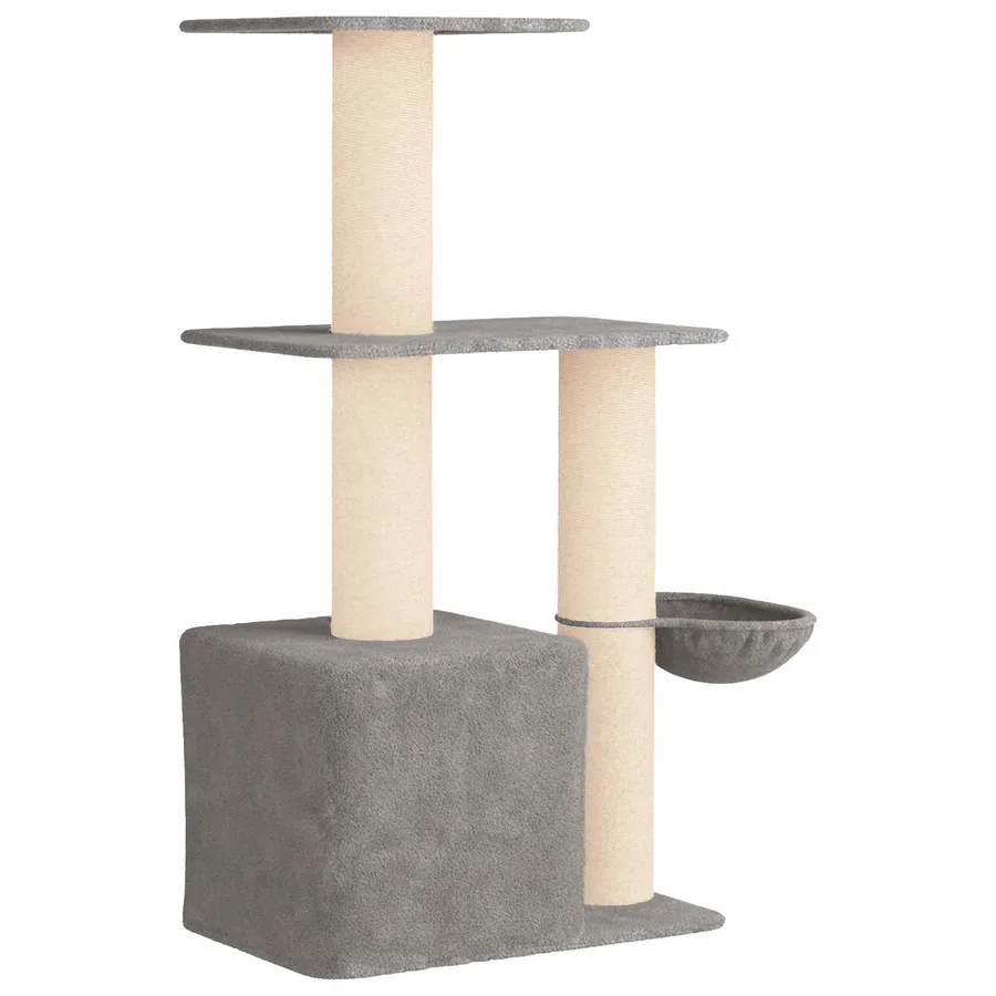 Arbre à chat avec poteaux à griffer en sisal Gris clair 133 cm - 6