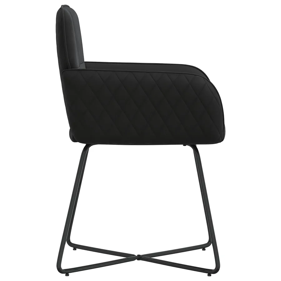 Chaises de salle à manger 2 pcs Velours Noir 59 x 56,5 x 86 cm - 4