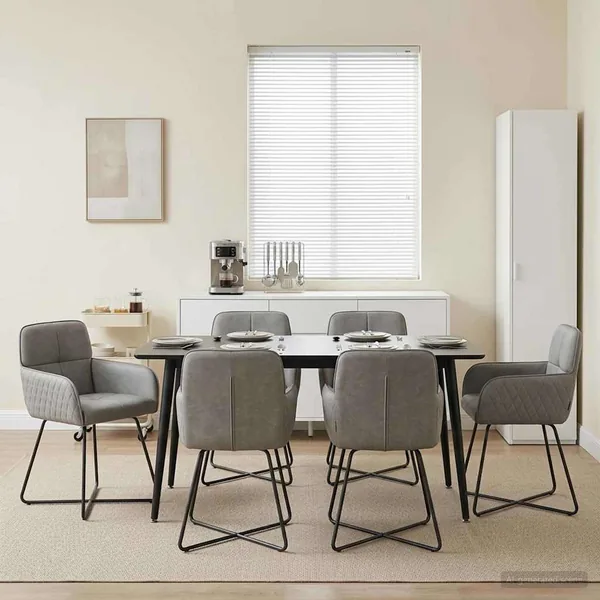 Chaises de salle à manger 6 pcs Velours Gris clair