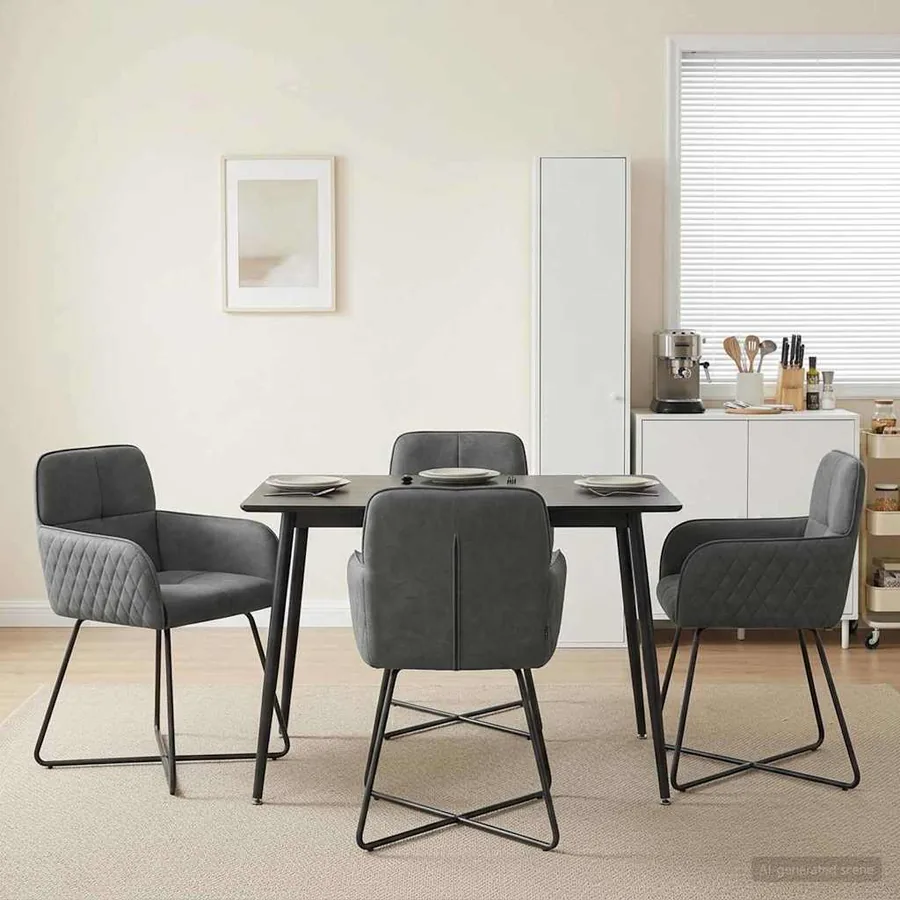 Chaises de salle à manger 4 pcs Velours Gris foncé