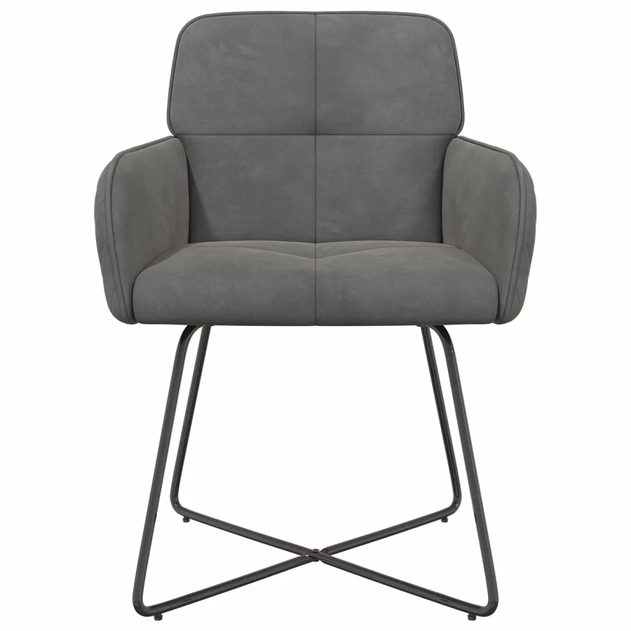 Chaises de salle à manger 4 pcs Velours Gris foncé - 3