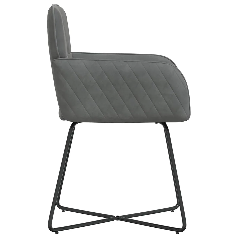 Chaises de salle à manger 4 pcs Velours Gris foncé - 4