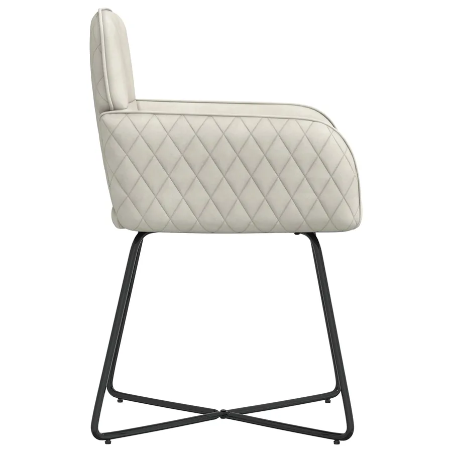 Chaises de salle à manger 6 pcs Velours Crème 59 x 56,5 x 86 cm - 4