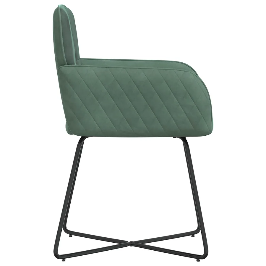 Chaises de salle à manger 2 pcs Velours Vert Mer - 4