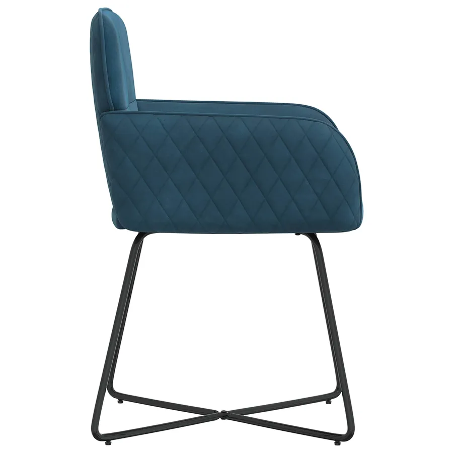 Chaises de salle à manger 2 pcs Velours Bleu 59 x 56,5 x 86 cm - 4